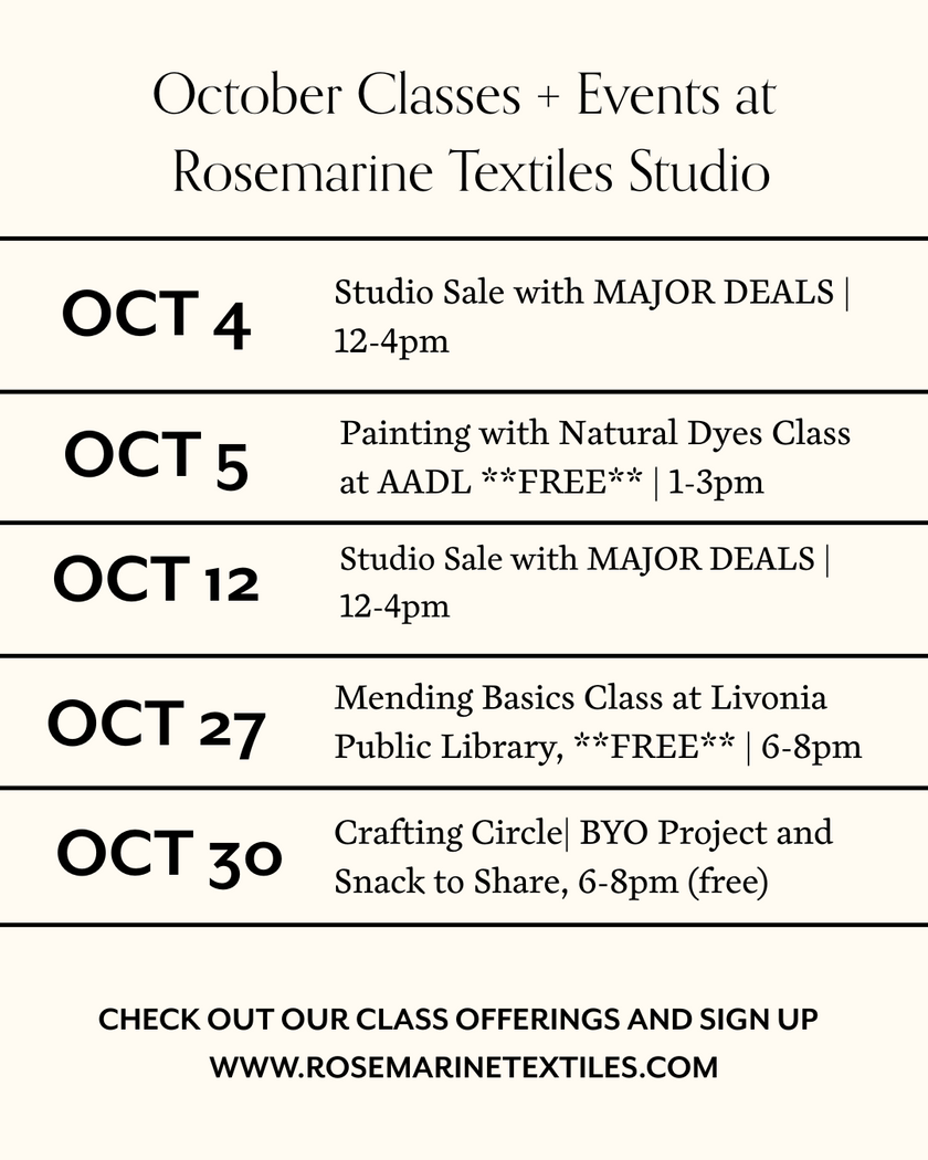 October Classes and Events