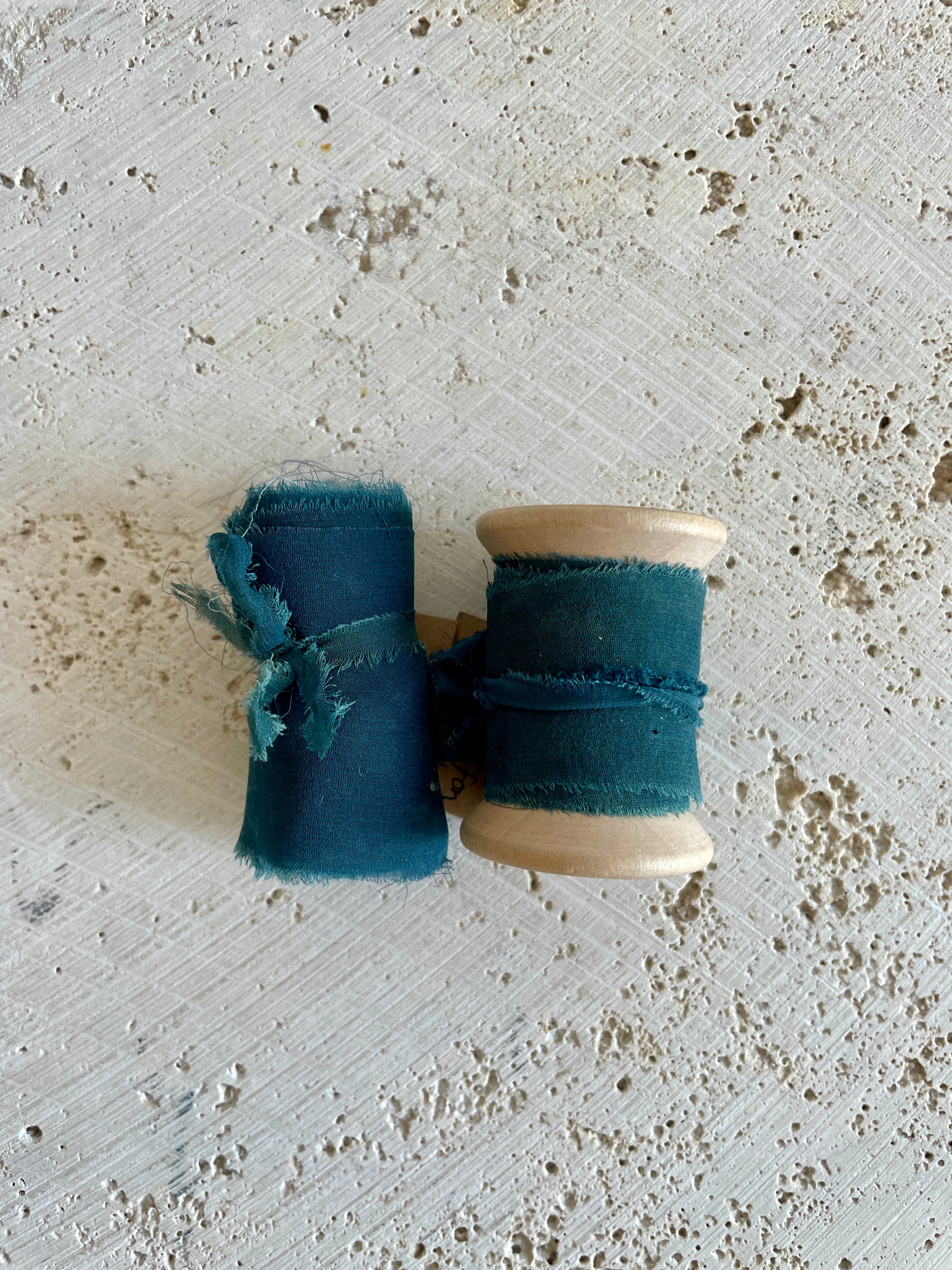 Midnight Blue Silk Ribbon | Rosemarine Textiles