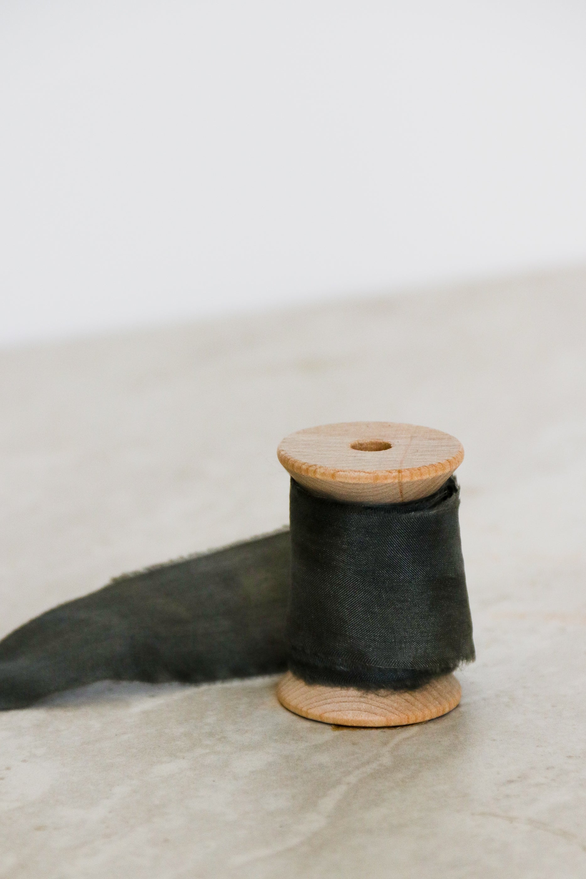 Charcoal Plant Dyed Silk Ribbon | Rosemarine Textiles